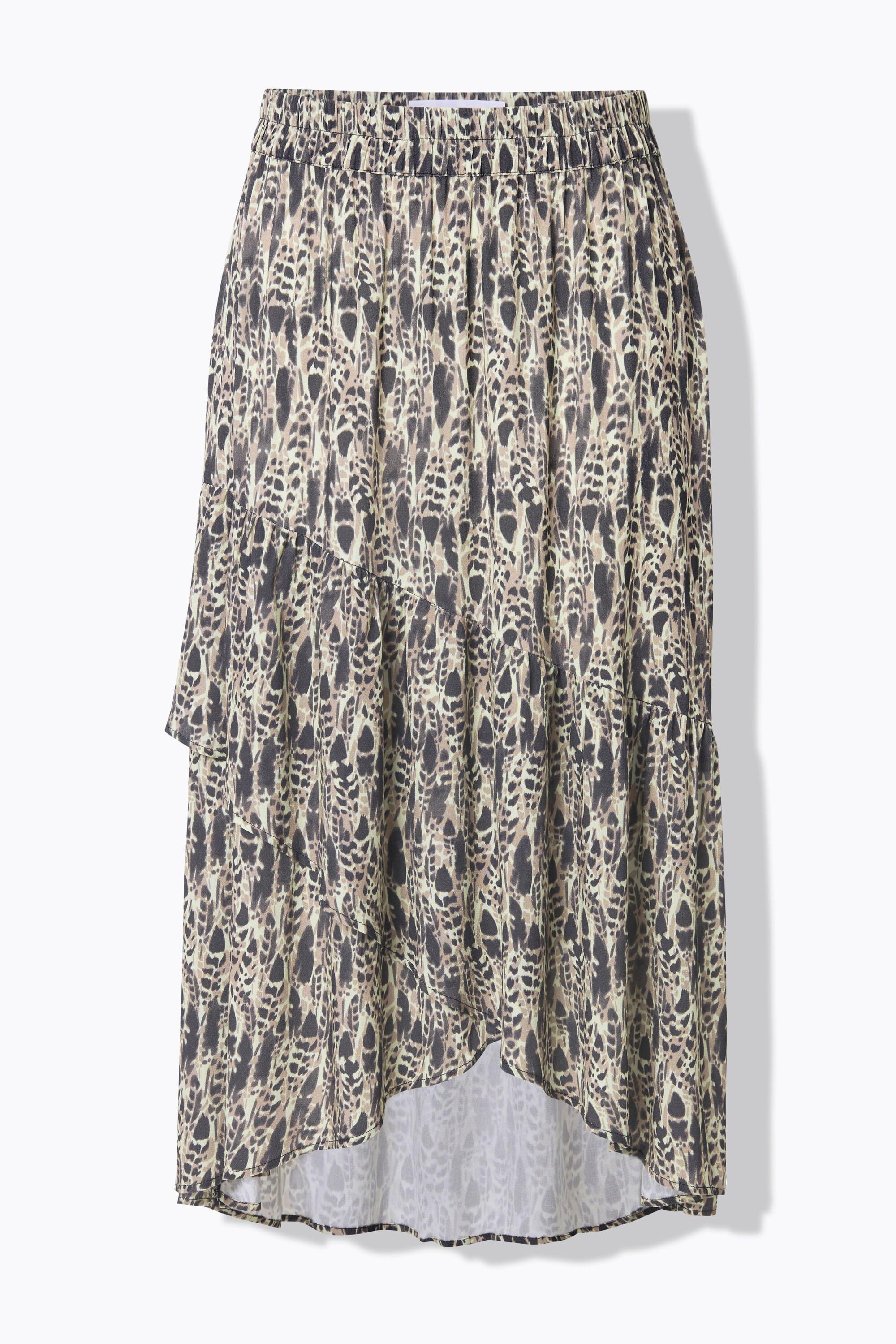 Ulla Popken Bedruckter A-Linien Maxirock mit Ziernähten  