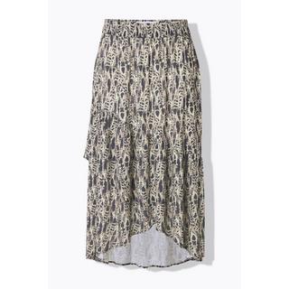 Ulla Popken Bedruckter A-Linien Maxirock mit Ziernähten  