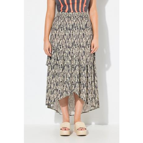 Ulla Popken Bedruckter A-Linien Maxirock mit Ziernähten  