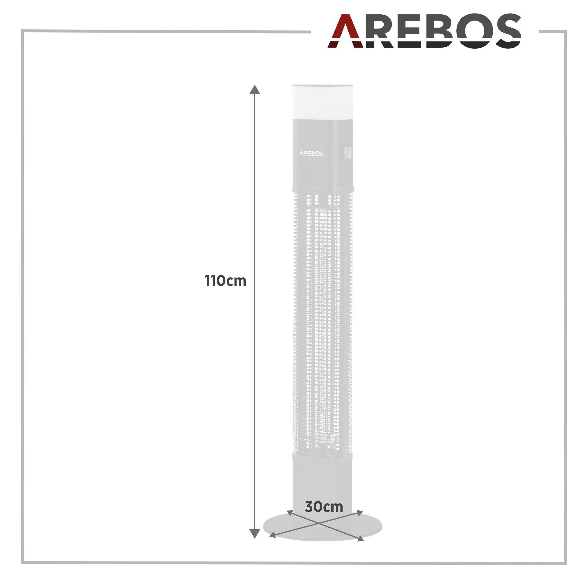 Arebos Riscaldatore radiante da 1500 watt | con luce LED a 16 colori e telecomando  