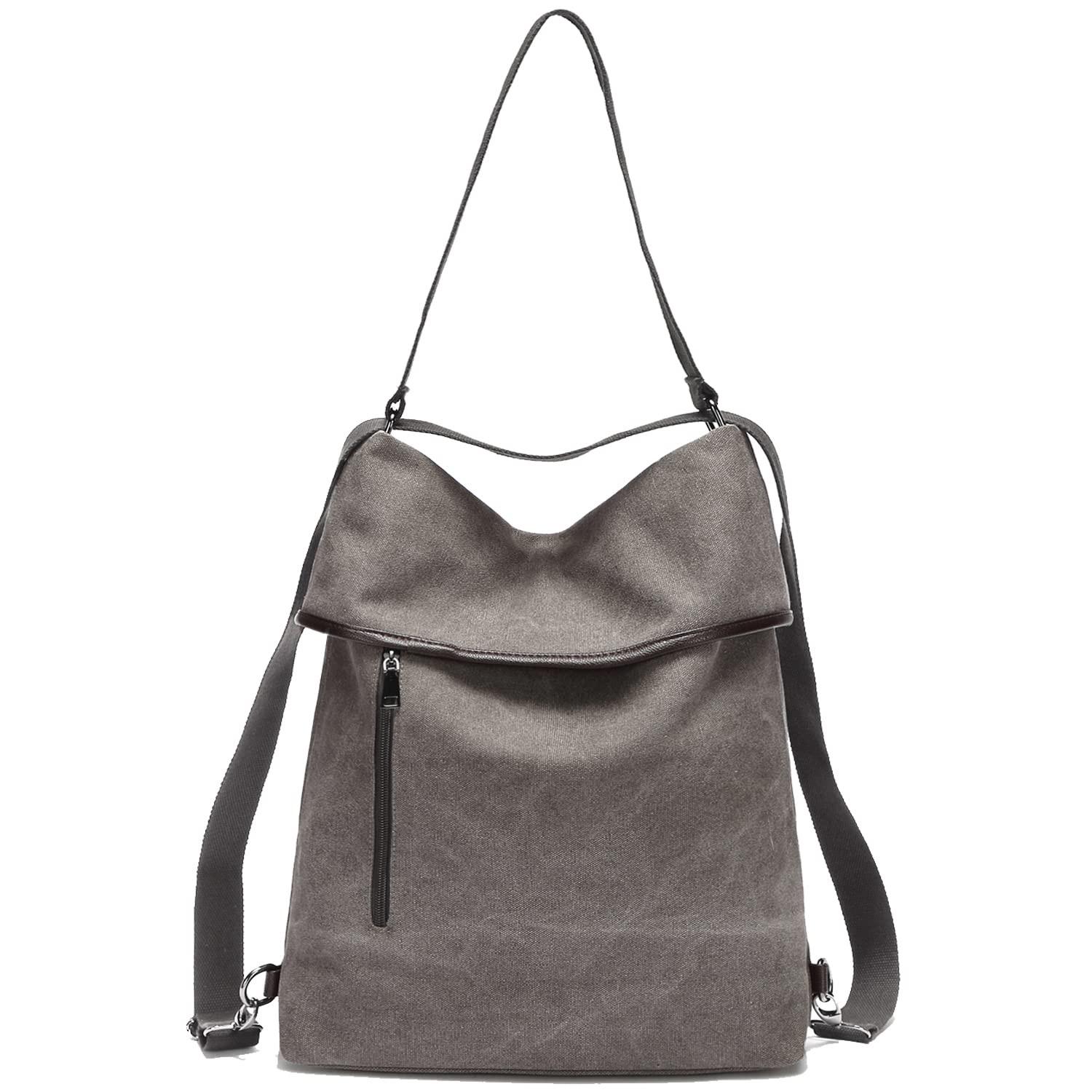 Only-bags.store Canvas Umhängetasche Rucksack Handtasche Vintage Anti-Diebstahl Hobo Tasche  