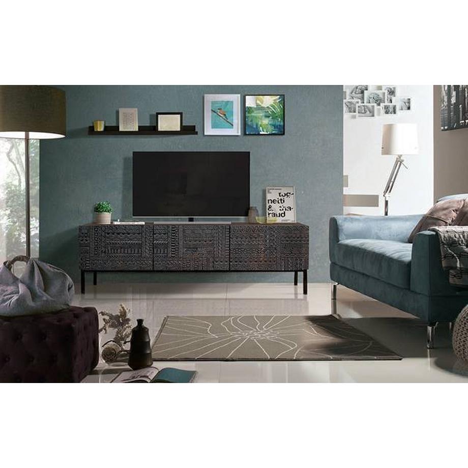 mutoni TV-Lowboard Hieroglyph Mango dunkelbraun 180  