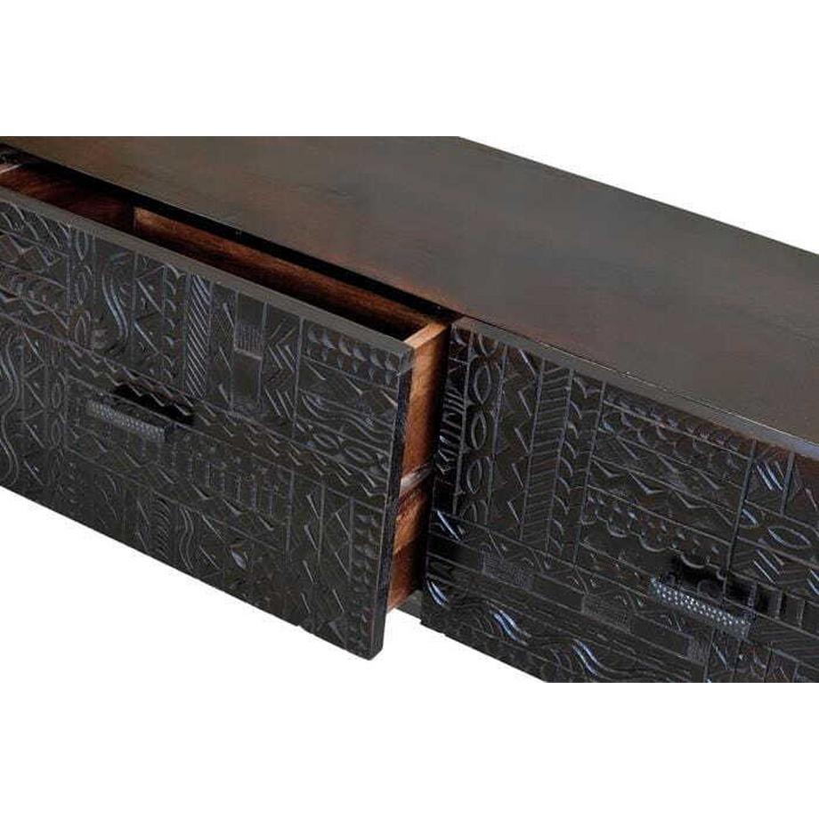 mutoni TV-Lowboard Hieroglyph Mango dunkelbraun 180  