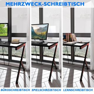 B2X 116 cm Gaming-Schreibtisch mit Ergonomischem Design 116 x 75 x 77 cm Schwarz  