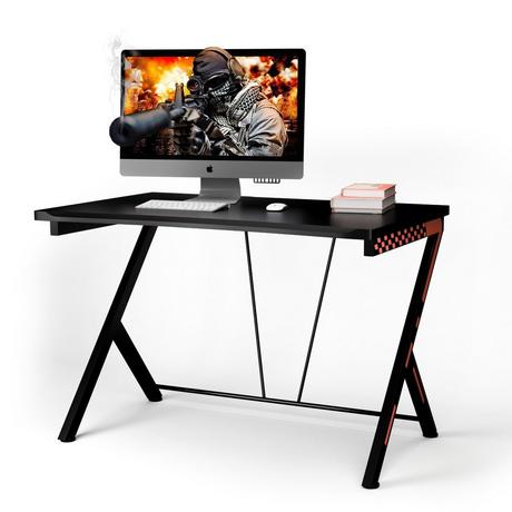B2X 116 cm Gaming-Schreibtisch mit Ergonomischem Design 116 x 75 x 77 cm Schwarz  