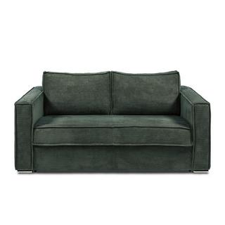 Vente-unique Schlafsofa mit Matratze 3-Sitzer - Cord - Tannengrün - Liegefläche 140 cm - Matratze 14 cm - LORETO  