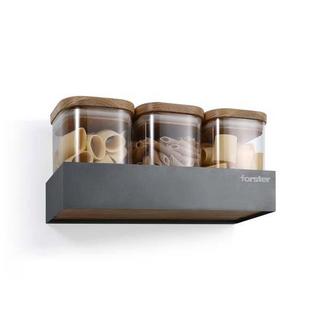 Forster Home Scaffale msagnetico con 3 barattoli quercia  