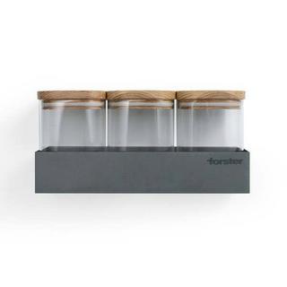Forster Home Magnetisches Vorratsregal inkl. 3 Glasbehältern Eiche  