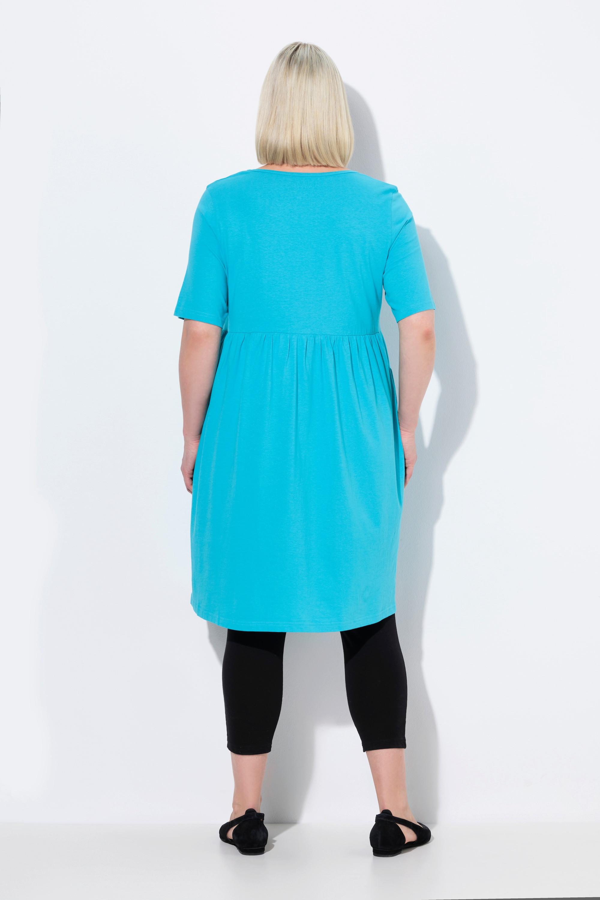 Ulla Popken Abito A-Line Scollo Quadrato Mezza Manica con Tasche  