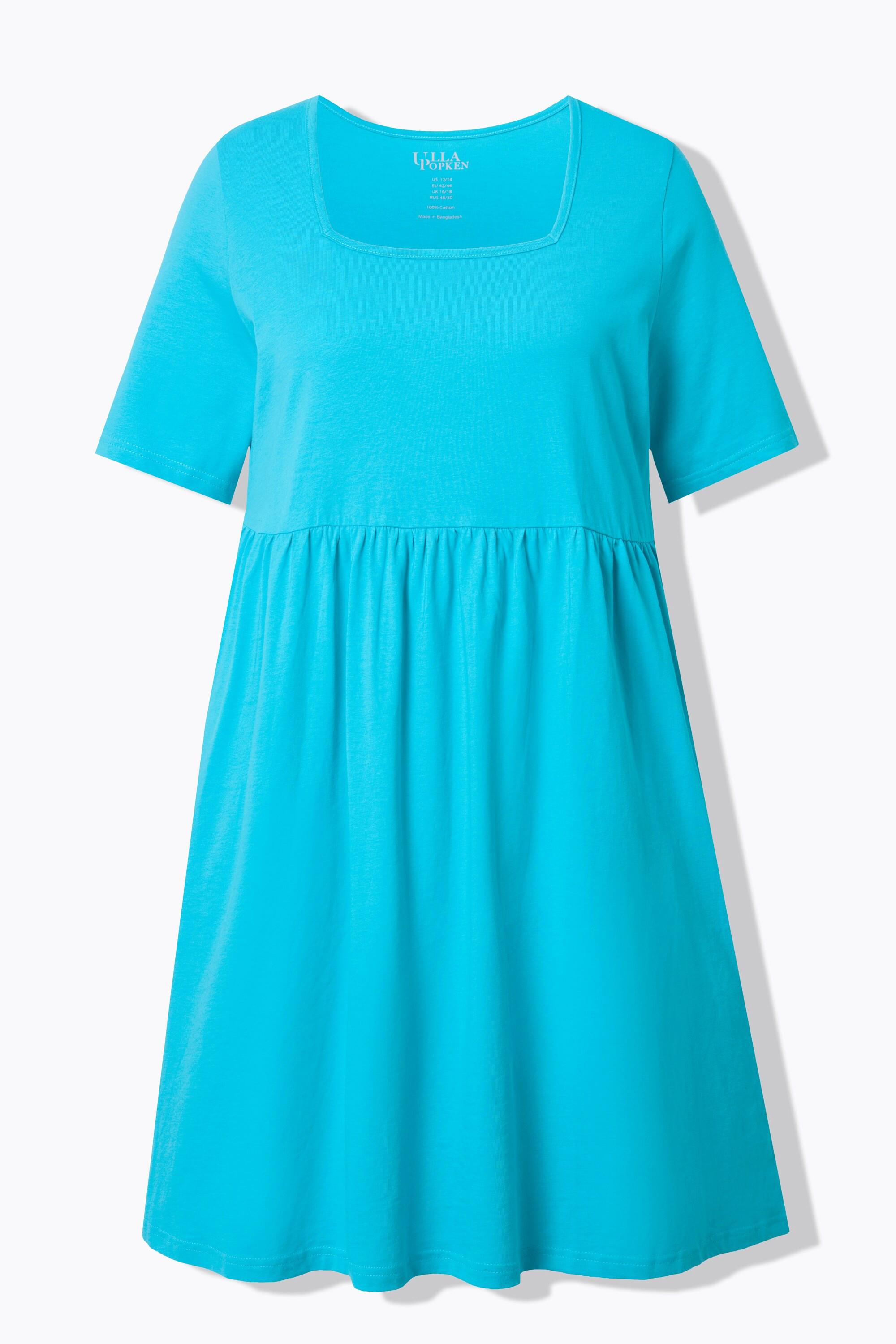 Ulla Popken Abito A-Line Scollo Quadrato Mezza Manica con Tasche  