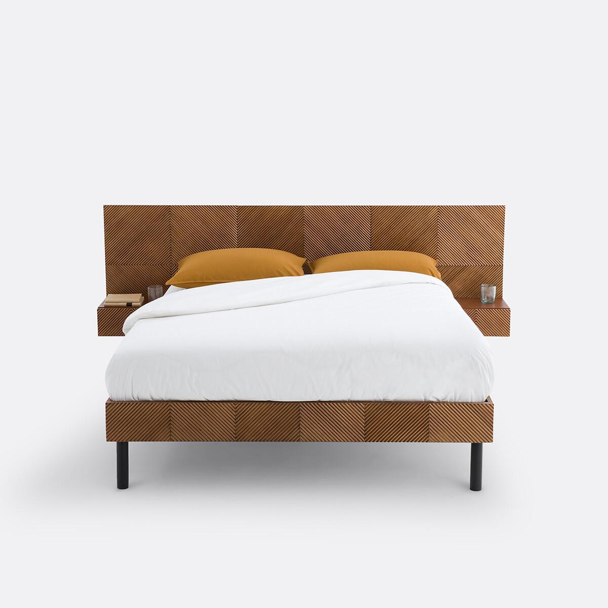 La Redoute Intérieurs Bett Jérem mit Lattenrost und integrierten Nachttischen  