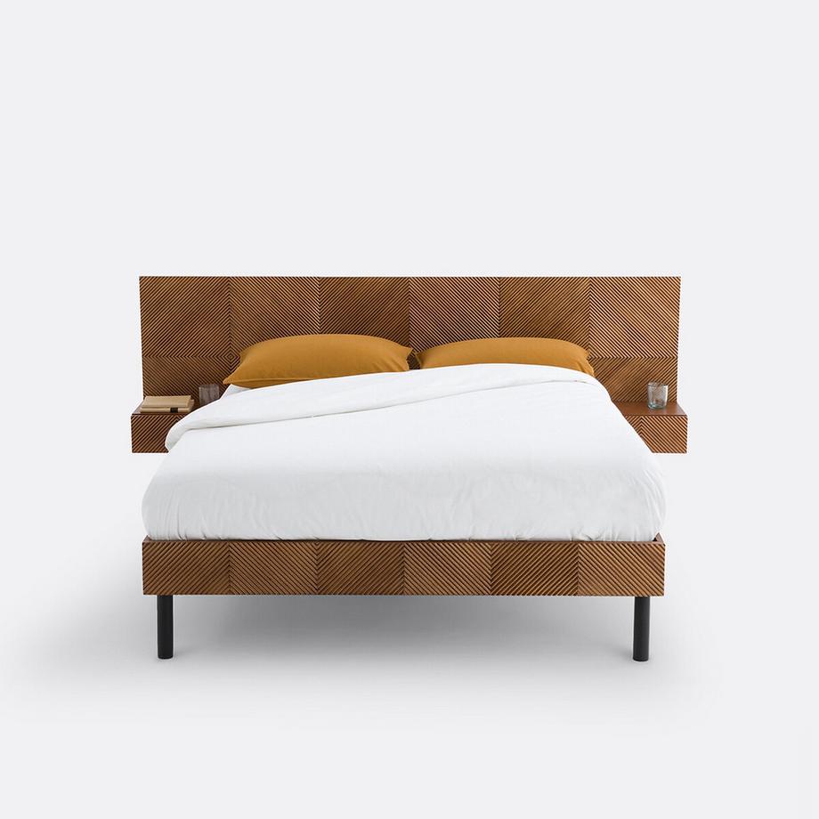 La Redoute Intérieurs Bett Jérem mit Lattenrost und integrierten Nachttischen  