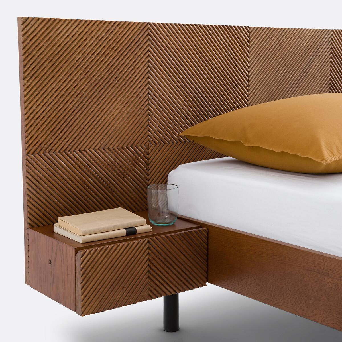 La Redoute Intérieurs Bett Jérem mit Lattenrost und integrierten Nachttischen  