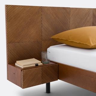 La Redoute Intérieurs Bett Jérem mit Lattenrost und integrierten Nachttischen  