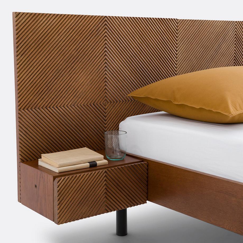 La Redoute Intérieurs Bett Jérem mit Lattenrost und integrierten Nachttischen  