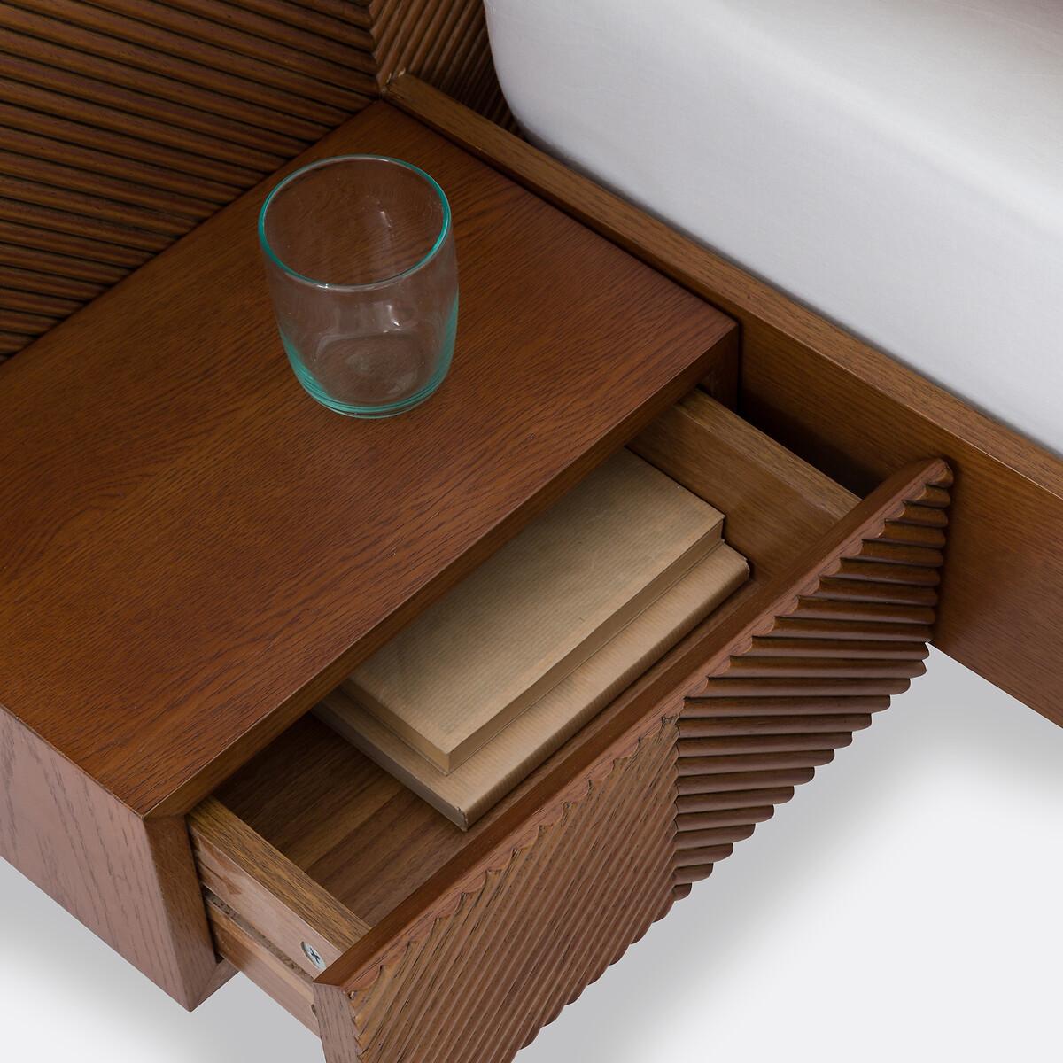 La Redoute Intérieurs Bett Jérem mit Lattenrost und integrierten Nachttischen  