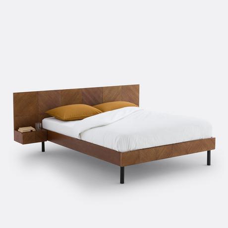 La Redoute Intérieurs Bett Jérem mit Lattenrost und integrierten Nachttischen  