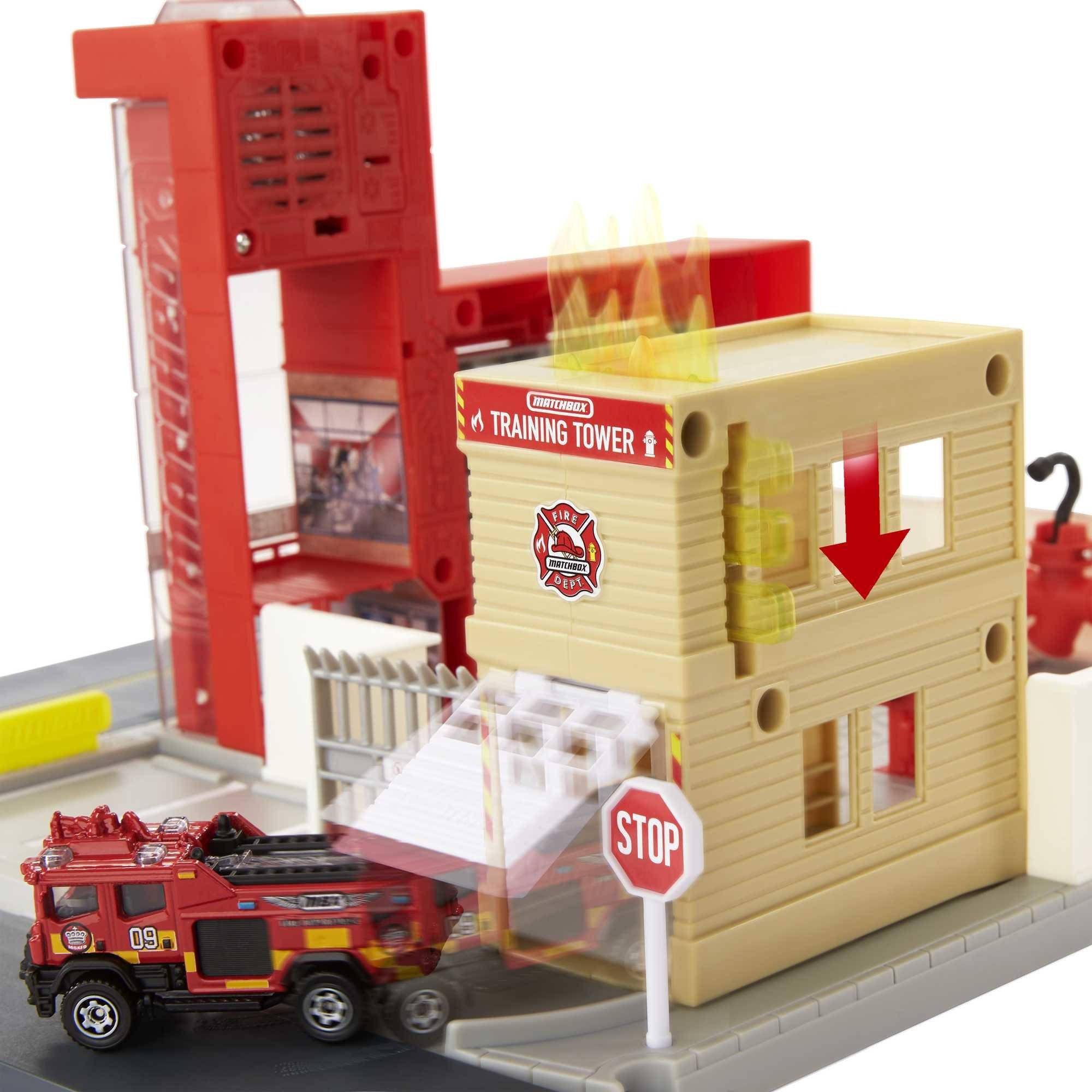 Matchbox  Matchbox Action Drivers Mbx Playset Caserne Pompiers 