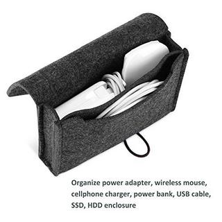 Only-bags.store  Filz-Aufbewahrungstasche, tragbare Reise-Elektronik-Zubehör-Organisationstasche für MacBook Laptop Maus Netzadapterkabel Power Bank Handy-Zubehör Ladegerät SSD HHD 