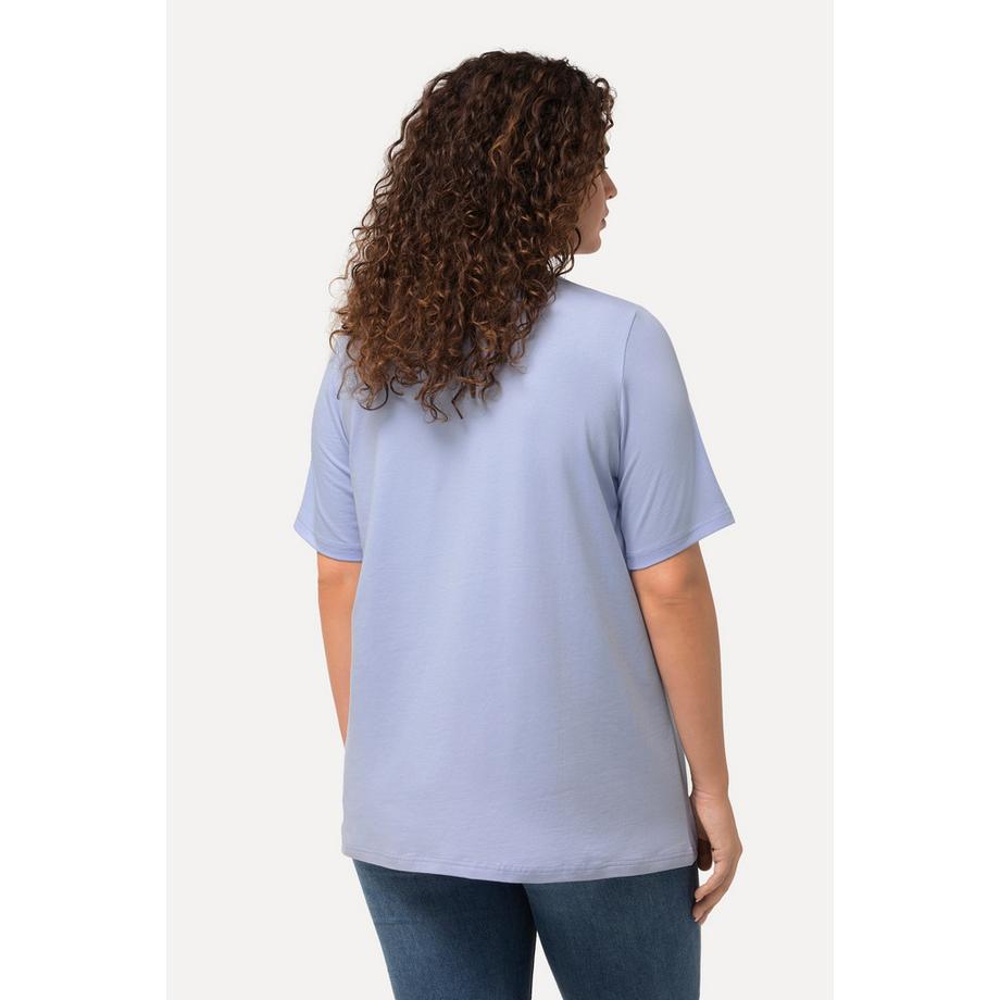 Ulla Popken T-Shirt Coupe Évasée Col Rond Manches Courtes  