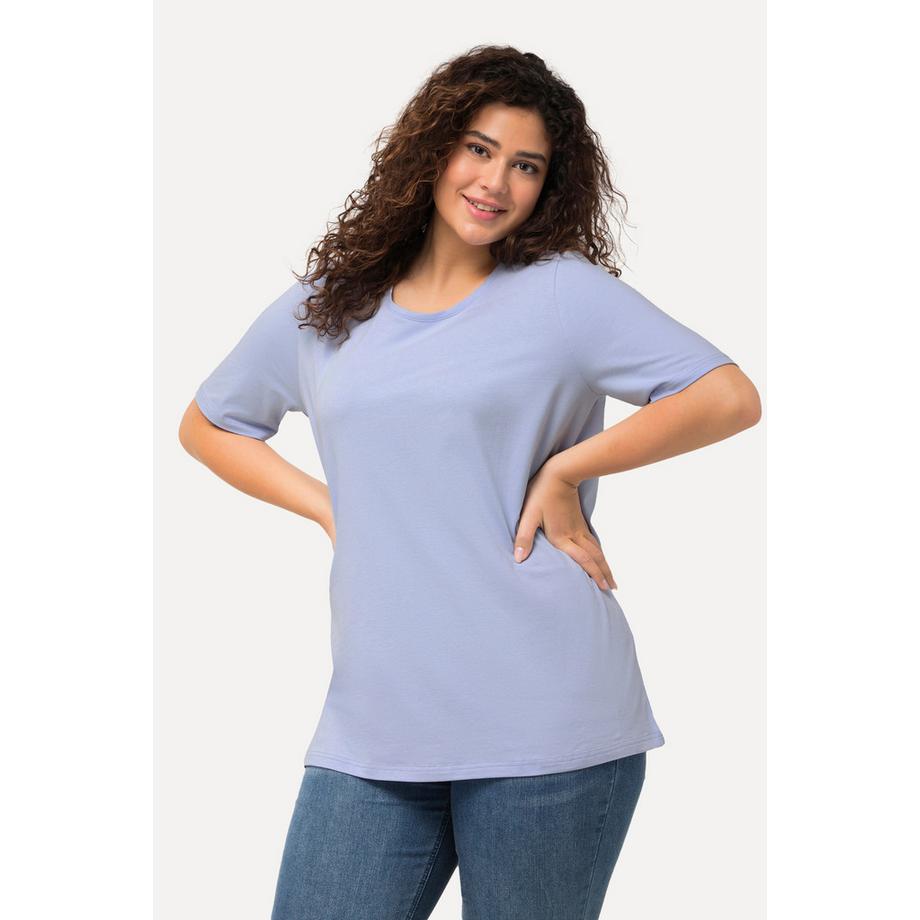 Ulla Popken T-Shirt Coupe Évasée Col Rond Manches Courtes  