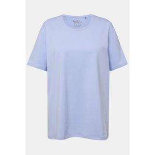 Ulla Popken  T-shirt en coton bio, coupe évasée, col rond et manches courtes 