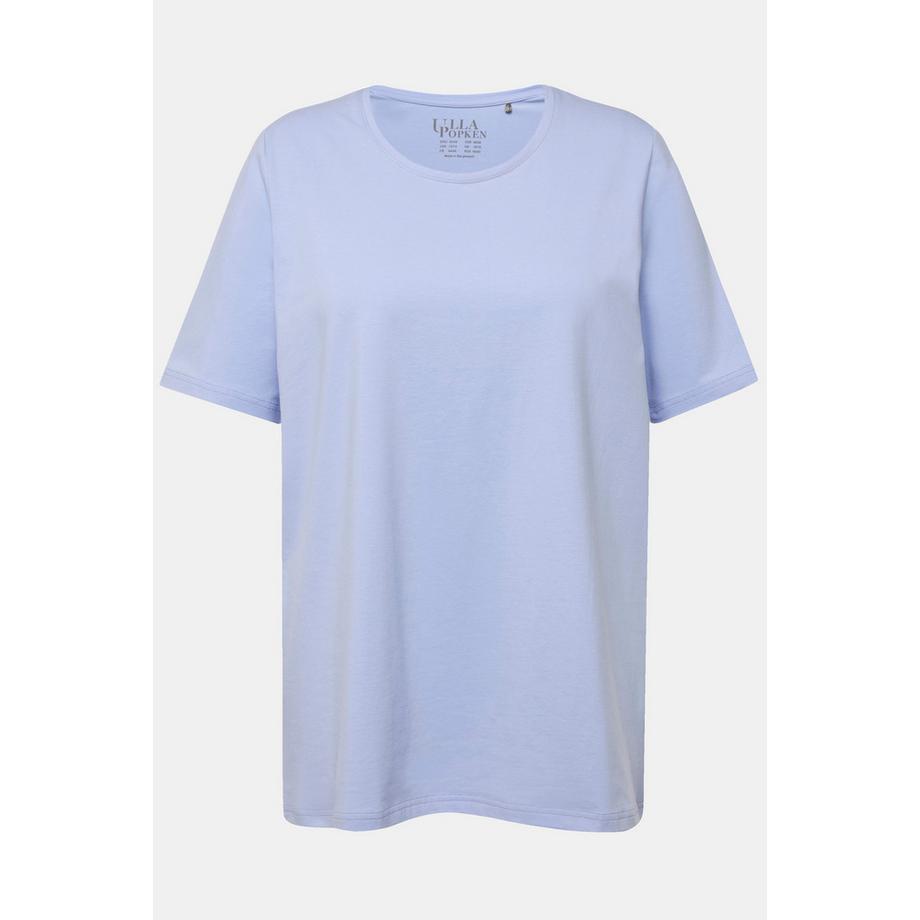 Ulla Popken T-Shirt Coupe Évasée Col Rond Manches Courtes  