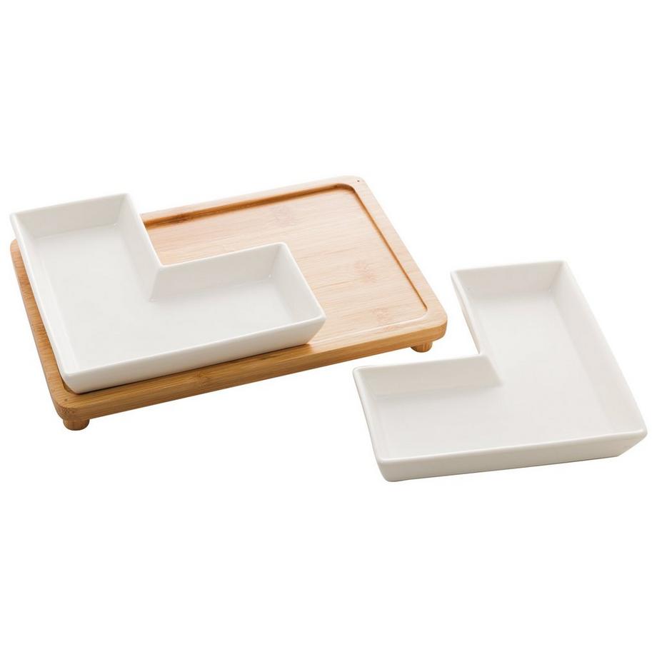 Bon Gourmet Set d’amuse-bouche en porcelaine Blanche  