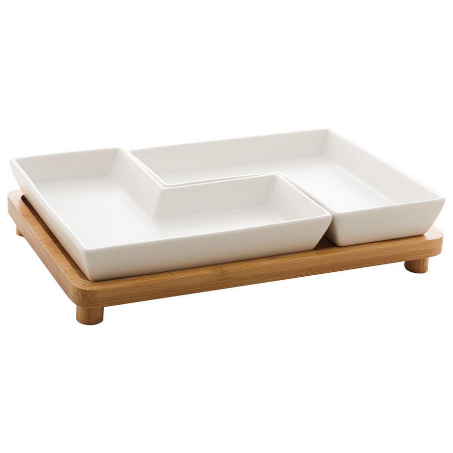 Bon Gourmet Set d’amuse-bouche en porcelaine Blanche  