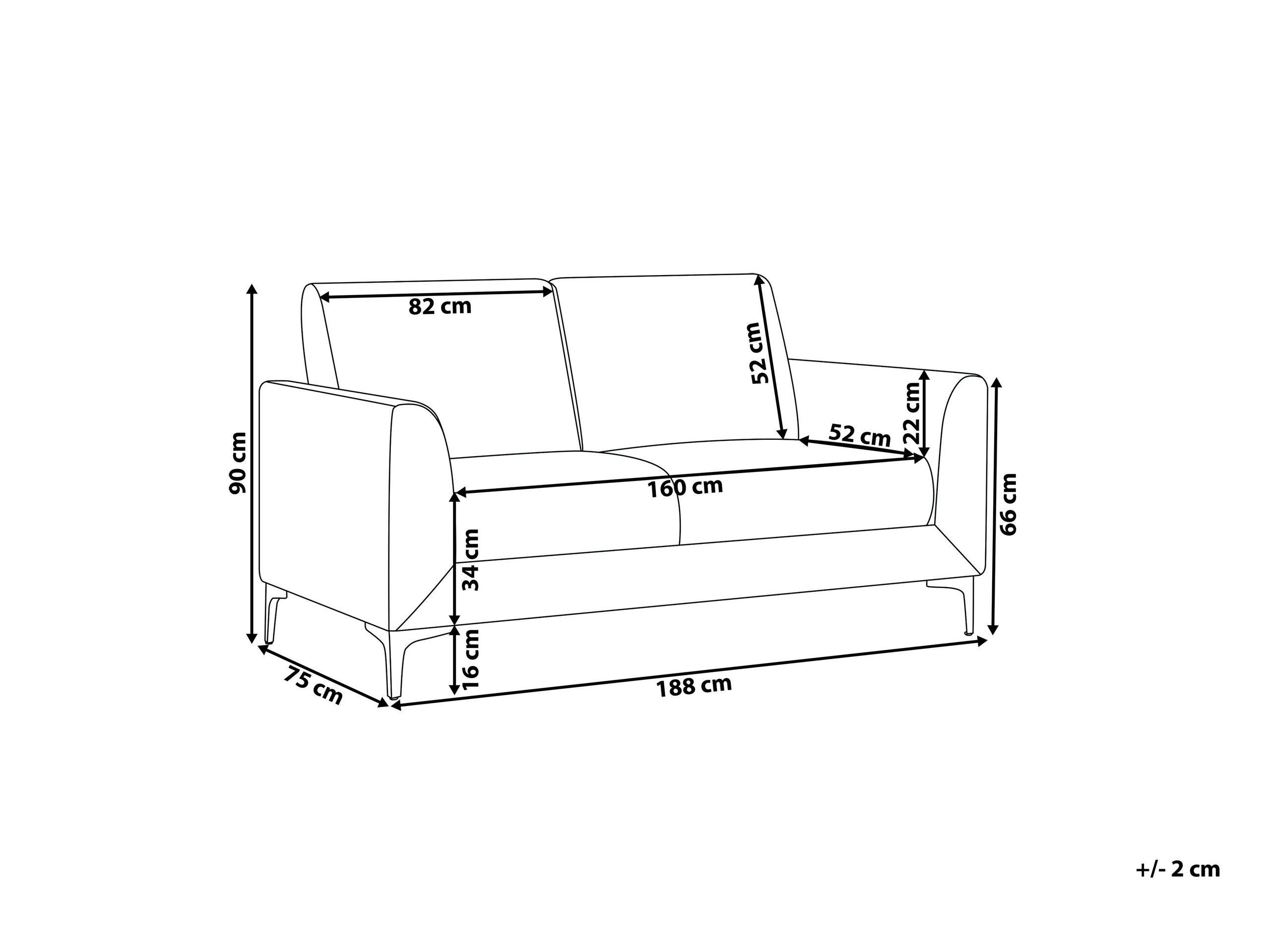 Beliani 3 Sitzer Sofa aus Polyester Retro FENES  