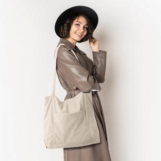 Only-bags.store Kordtasche Reissverschluss Umhängetasche Shopper Tasche Grosse Tragetasche  