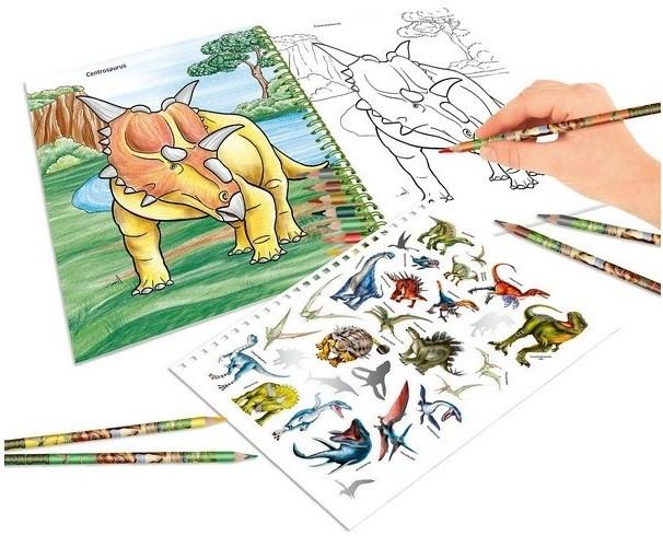 Depesche  Depesche Dino World livre de coloriage avec crayons de couleur 