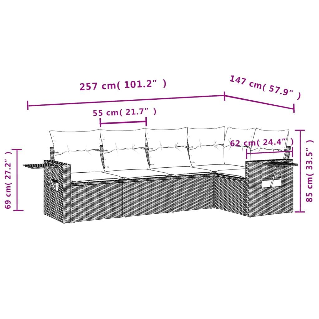 VidaXL Garten sofagarnitur poly-rattan  