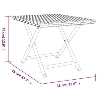 VidaXL Table pliante rotin synthétique  