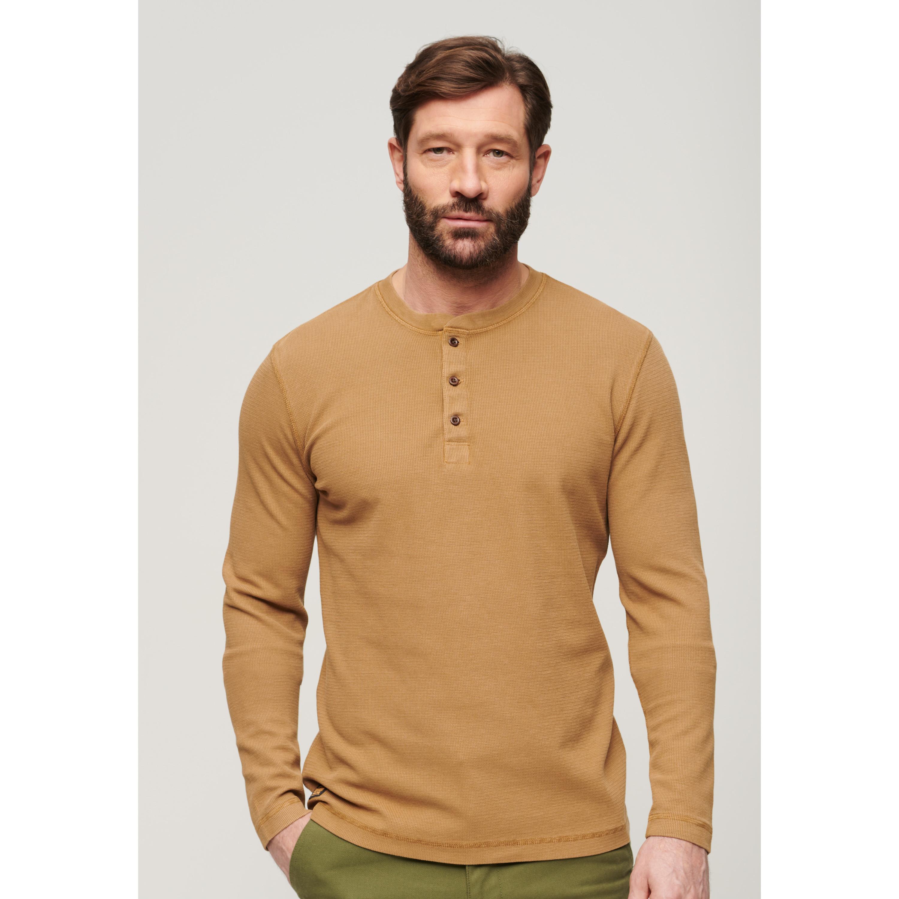 Superdry Langarmshirt mit Henley-Kragen  