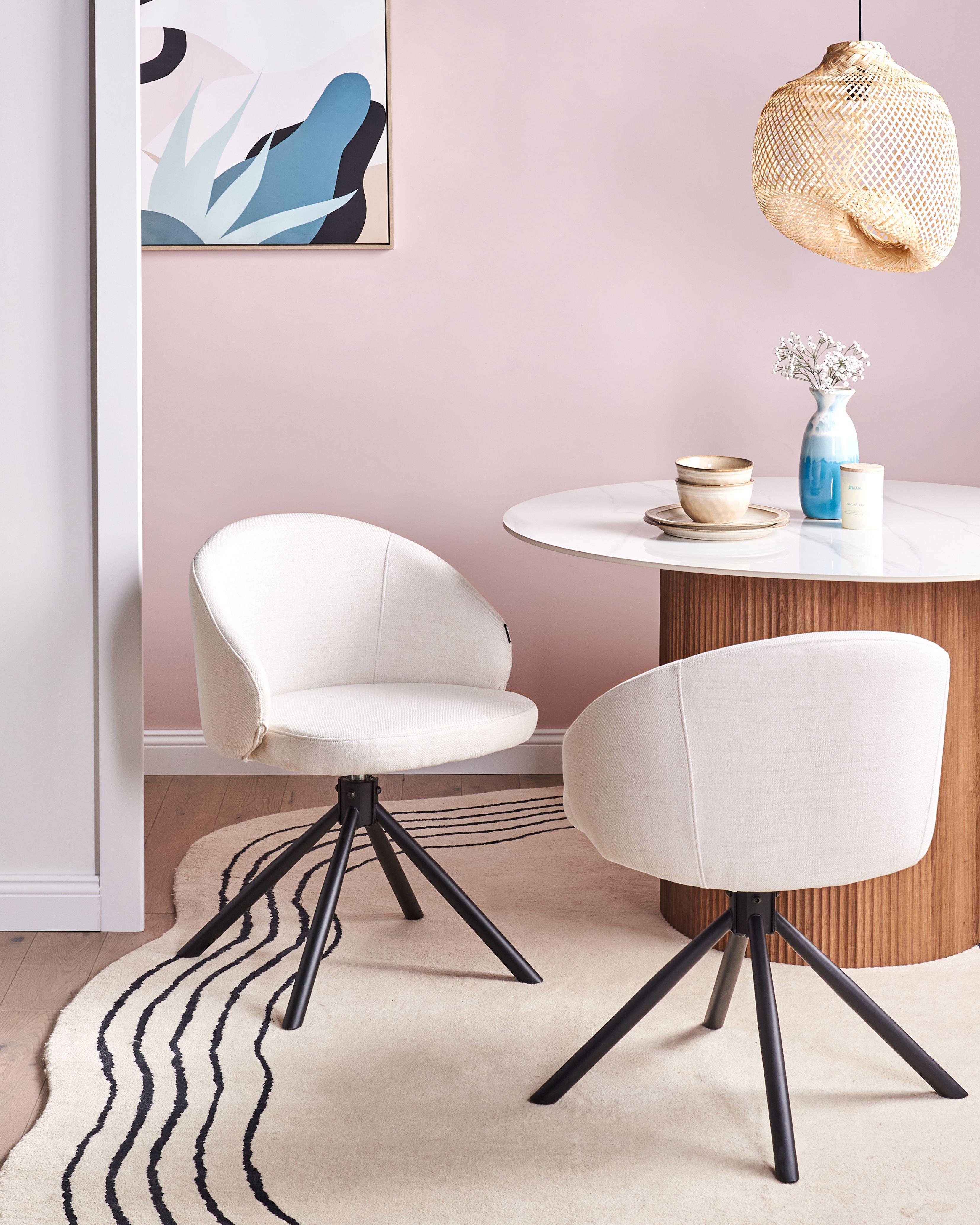 Beliani Set di 2 sedie da pranzo en Tessuto Classico OVALO  