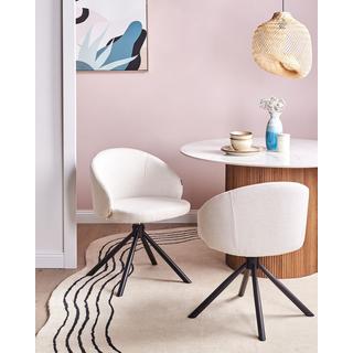 Beliani Set di 2 sedie da pranzo en Tessuto Classico OVALO  