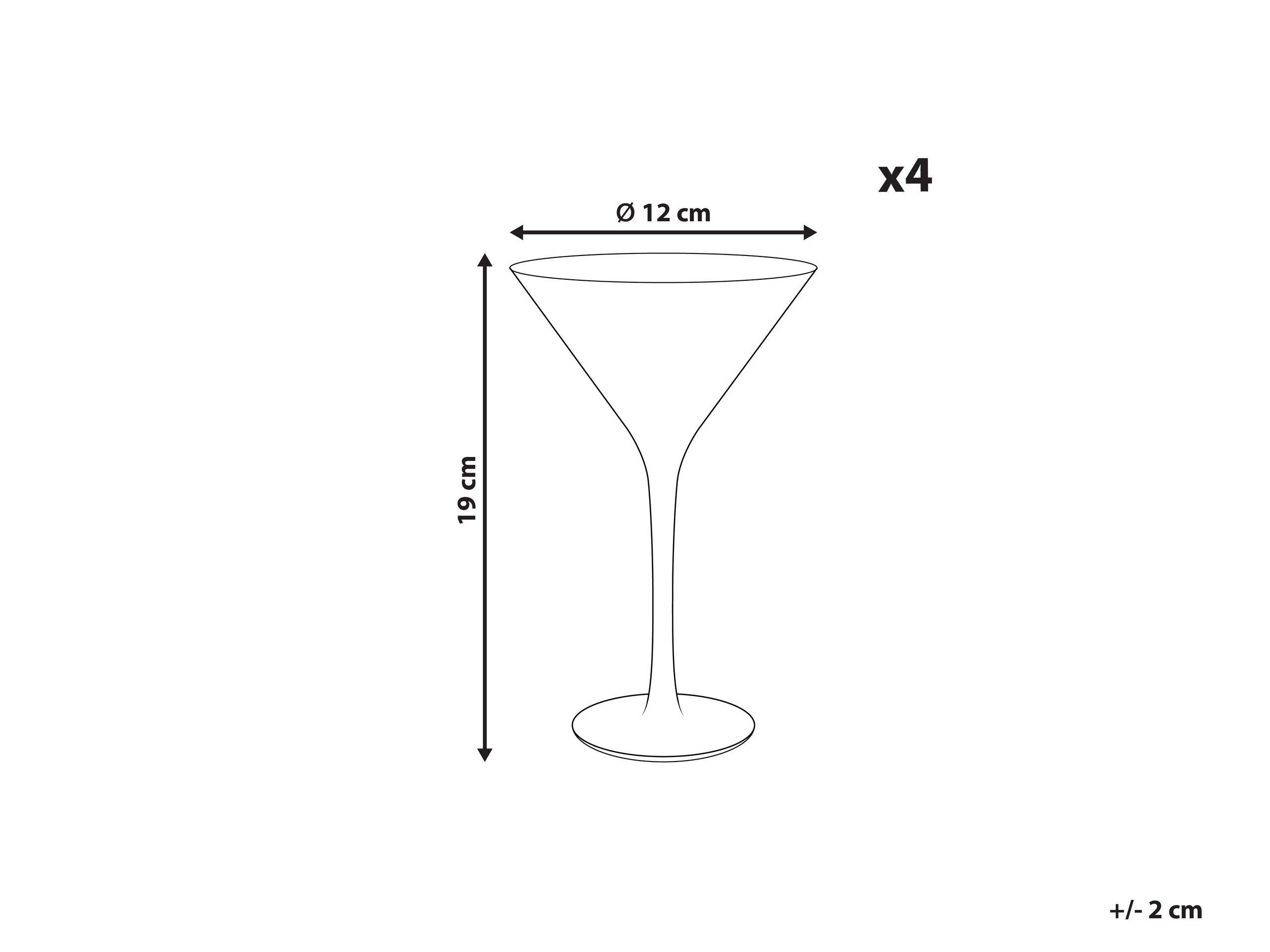 Beliani Martini Gläser im 4er Set aus Glas Retro MORGANITE  