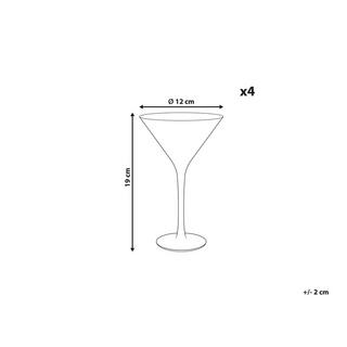 Beliani Martini Gläser im 4er Set aus Glas Retro MORGANITE  