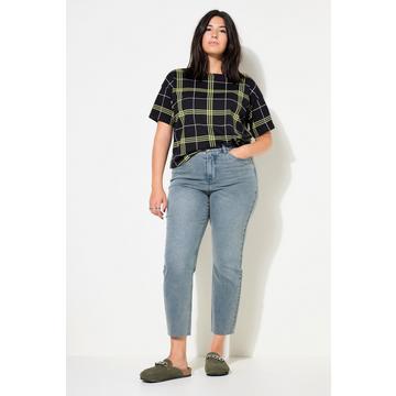 Mom-Jeans, Wide Legs, 5-Pocket, cut Saum