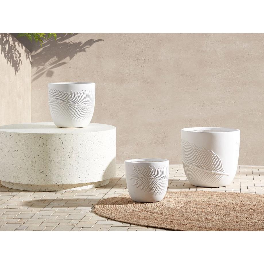 Beliani Blumenkübel aus Lehm-Faser-Mischung Klassisch FTERO  