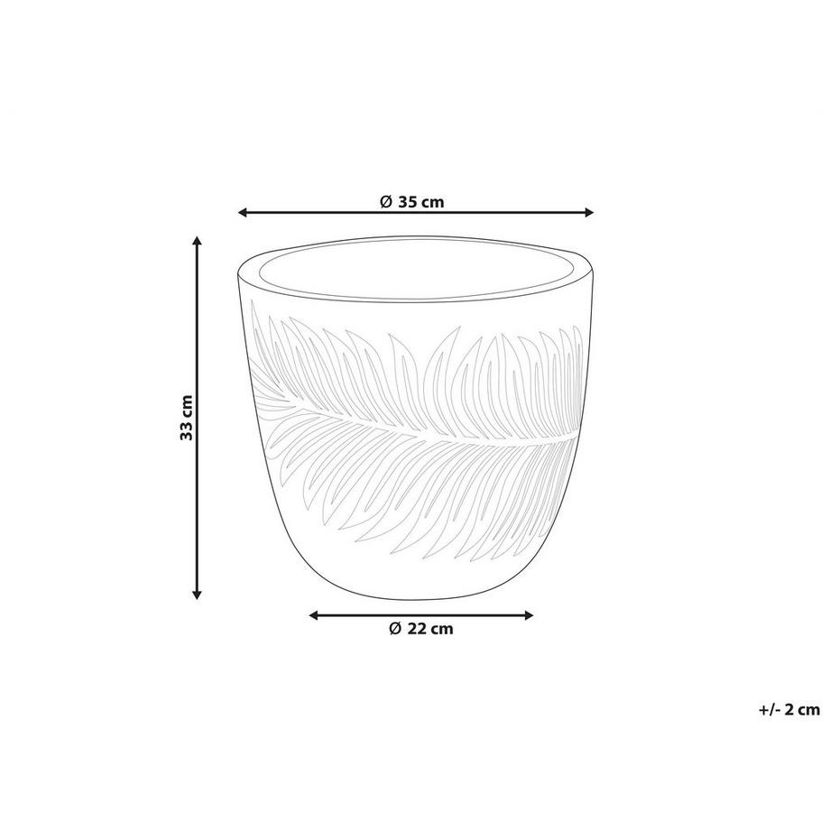 Beliani Blumenkübel aus Lehm-Faser-Mischung Klassisch FTERO  