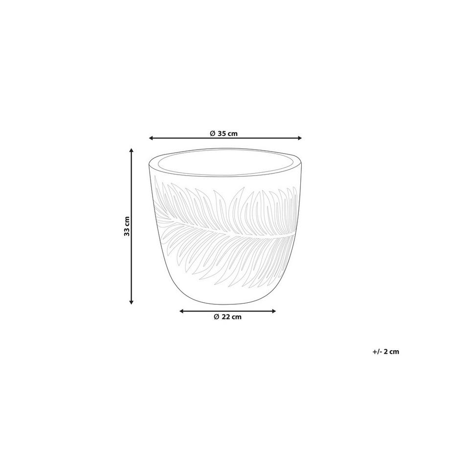 Beliani Blumenkübel aus Lehm-Faser-Mischung Klassisch FTERO  