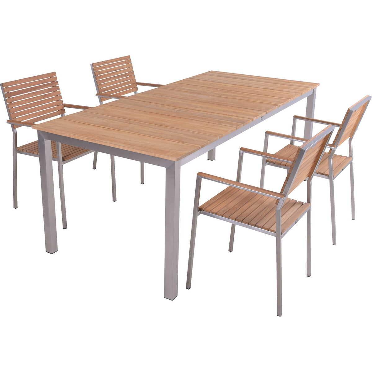 mutoni pleasure Garten Essgruppe Dallas II Teak (5-tlg)  