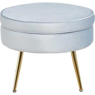 mutoni Pouf in velluto, blu argento  