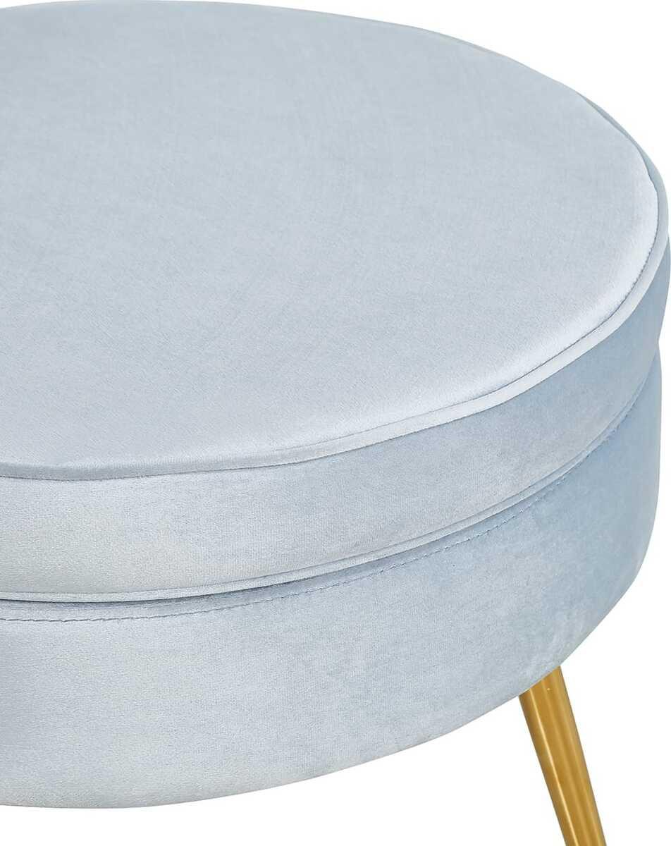 mutoni Pouf en velours bleu argenté  