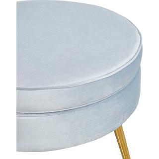 mutoni Pouf en velours bleu argenté  