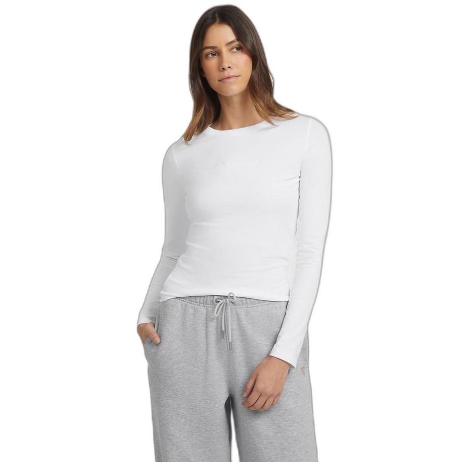 GUESS T-Shirt Maniche Lunghe Slim Logo Ricamato  