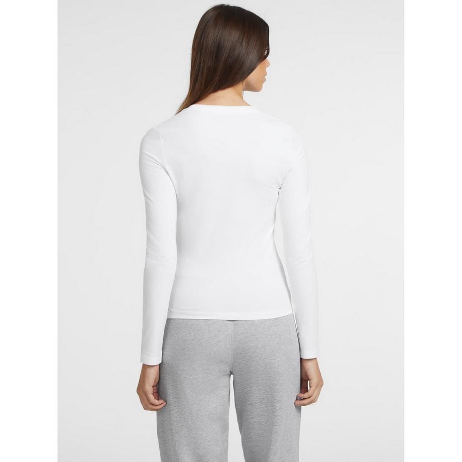 GUESS T-Shirt Maniche Lunghe Slim Logo Ricamato  