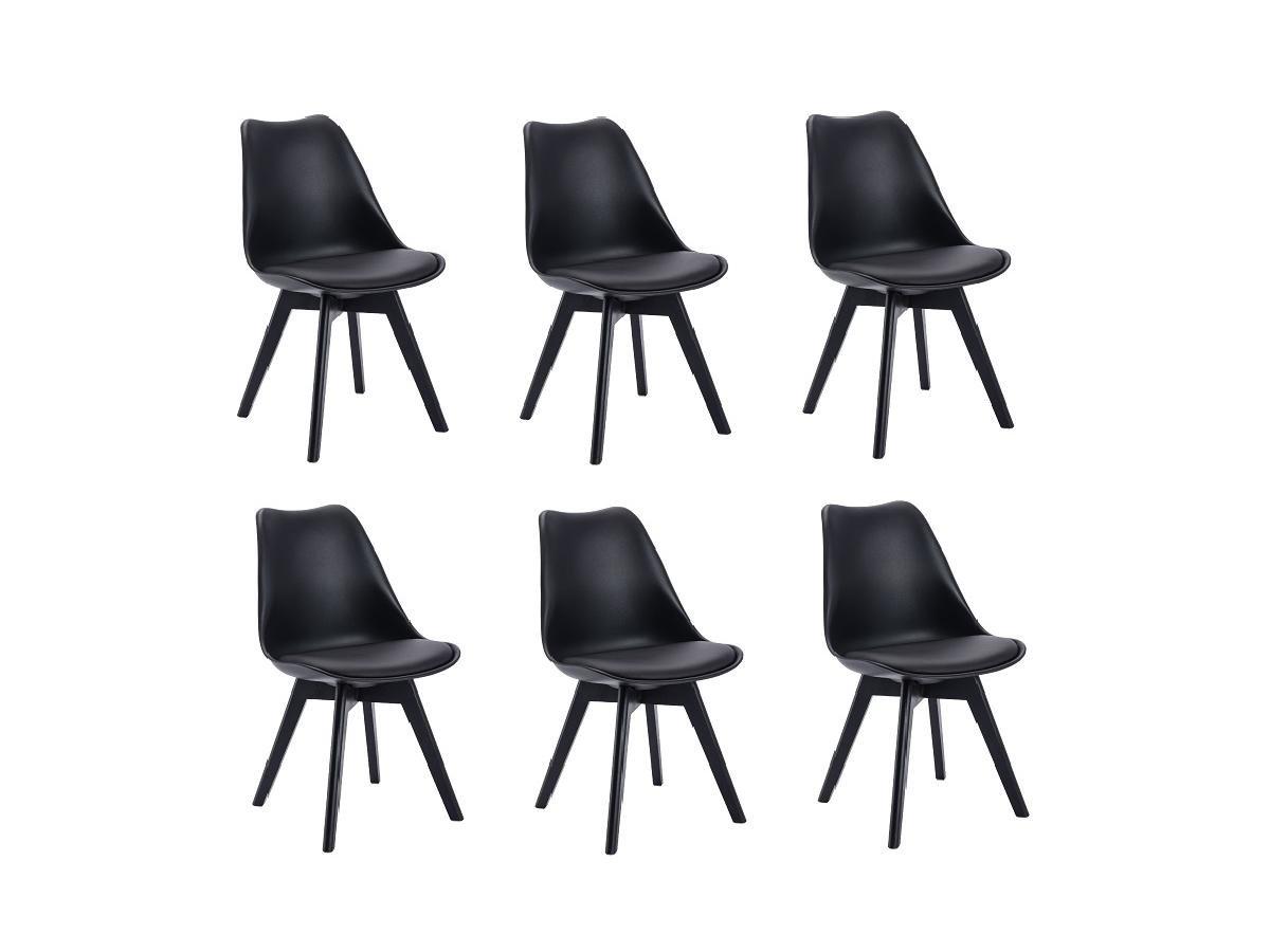 Vente-unique Lot de 6 chaises JODY Polypropylène Hêtre pieds  